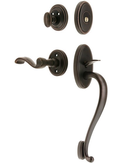 Georgetown Entry Lock Set in Oil-Rubbed Bronze Finish with Right-Handed Portofino Lever and